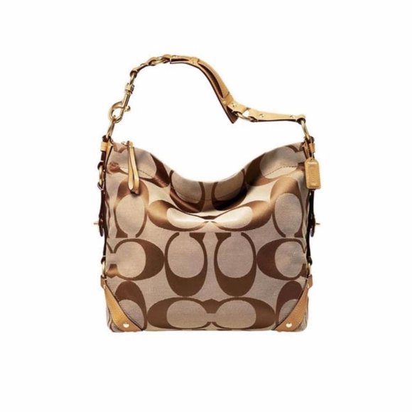 Coach Handbags - COACH Signature Carly Hobo Shoulder Bag